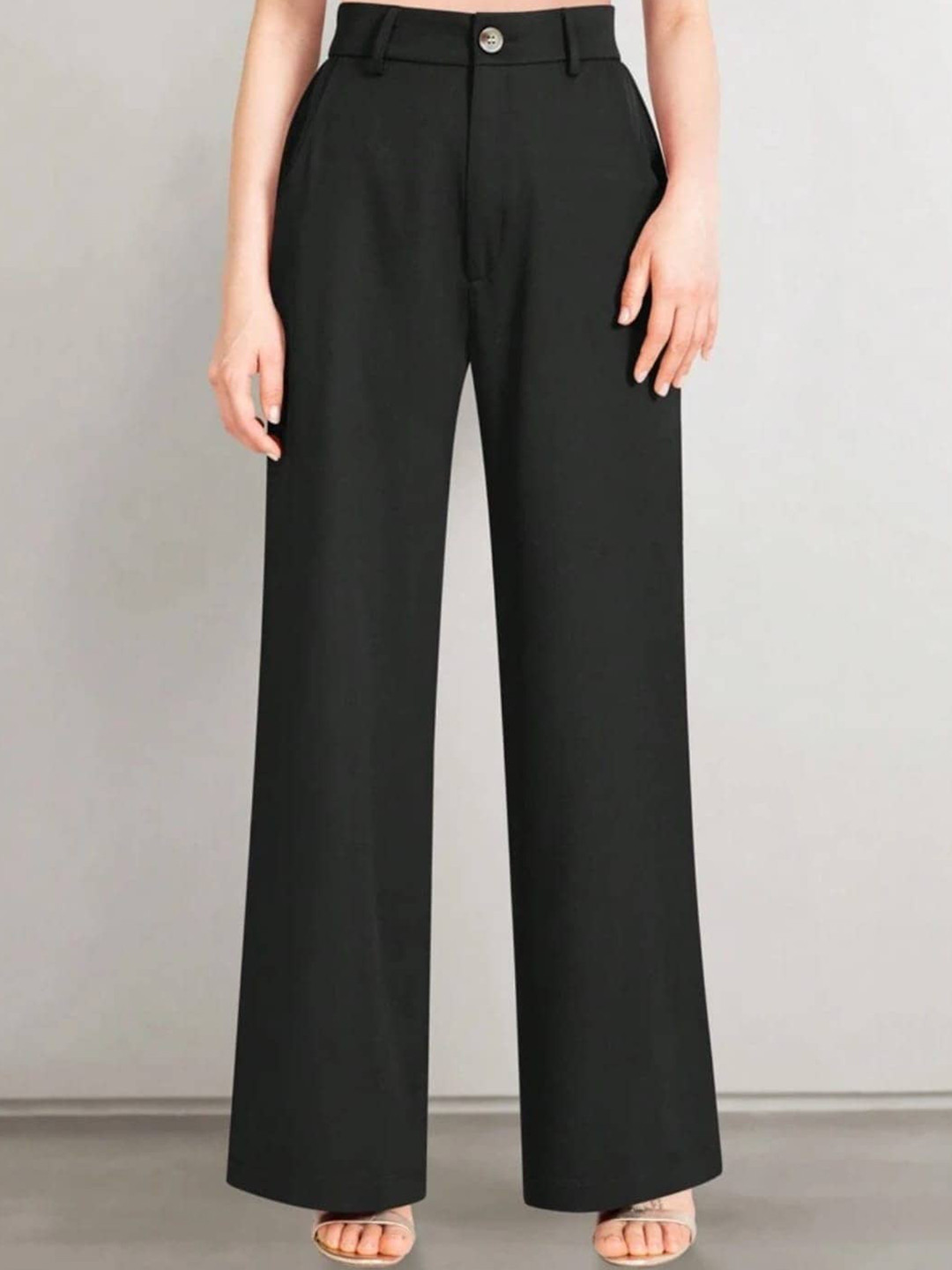 Next One Women Smart Loose Fit High-Rise Easy Wash Trousers