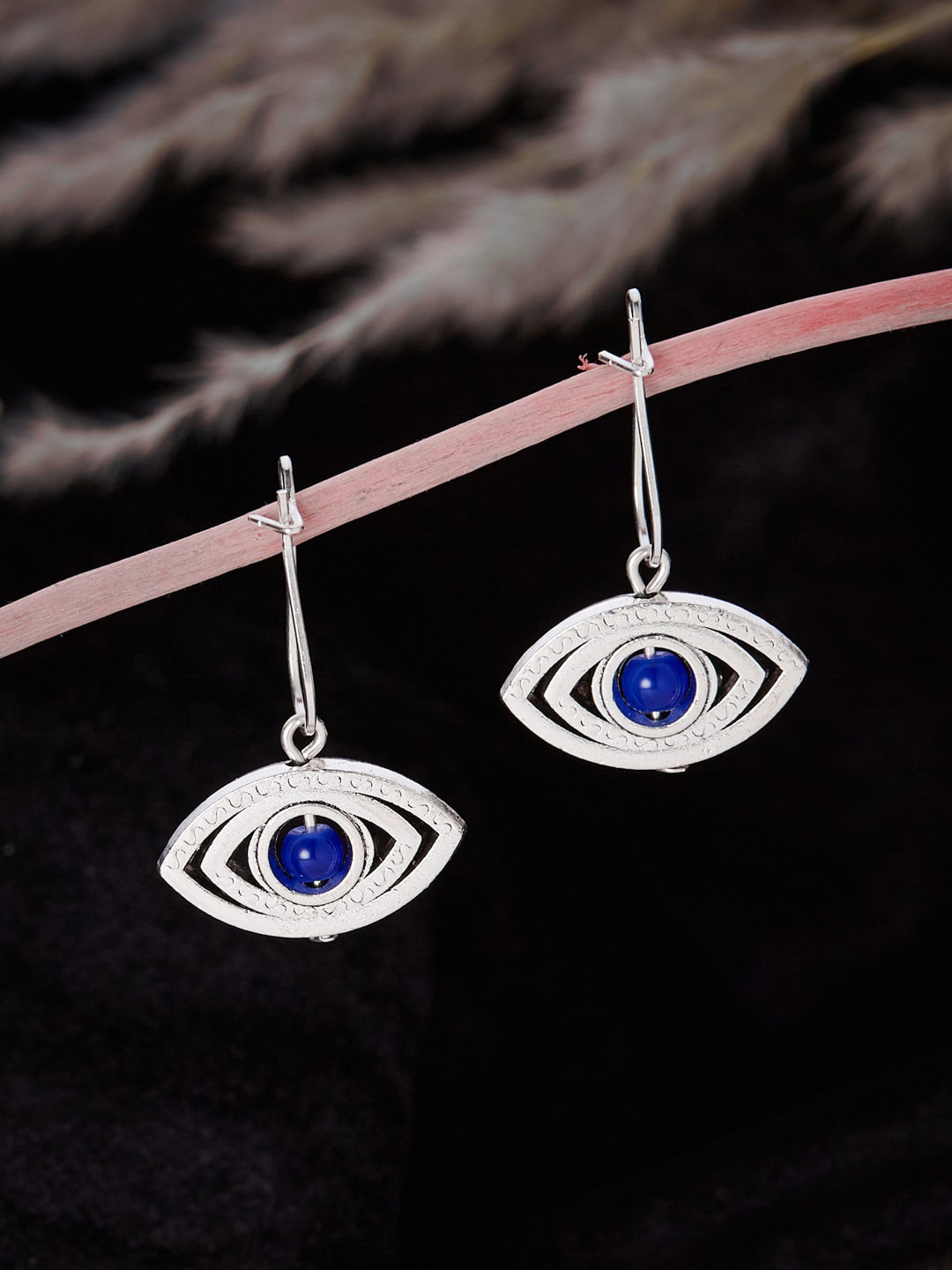 ATIBELLE German Silver Contemporary Drop Earrings