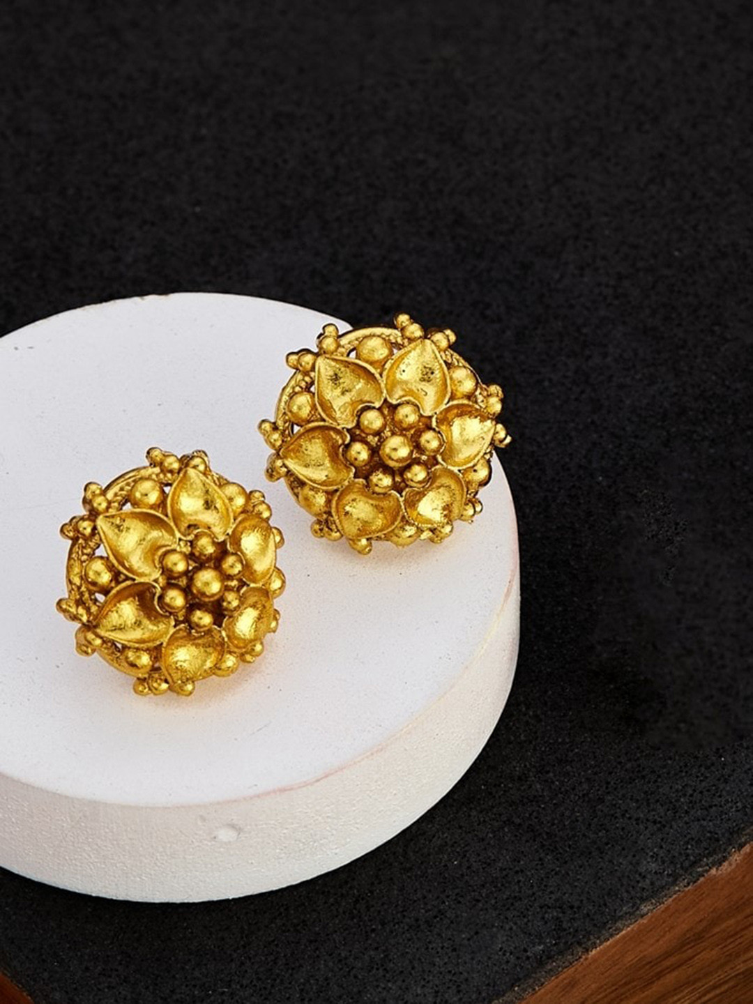 ATIBELLE Gold Plated Contemporary Stud Earrings