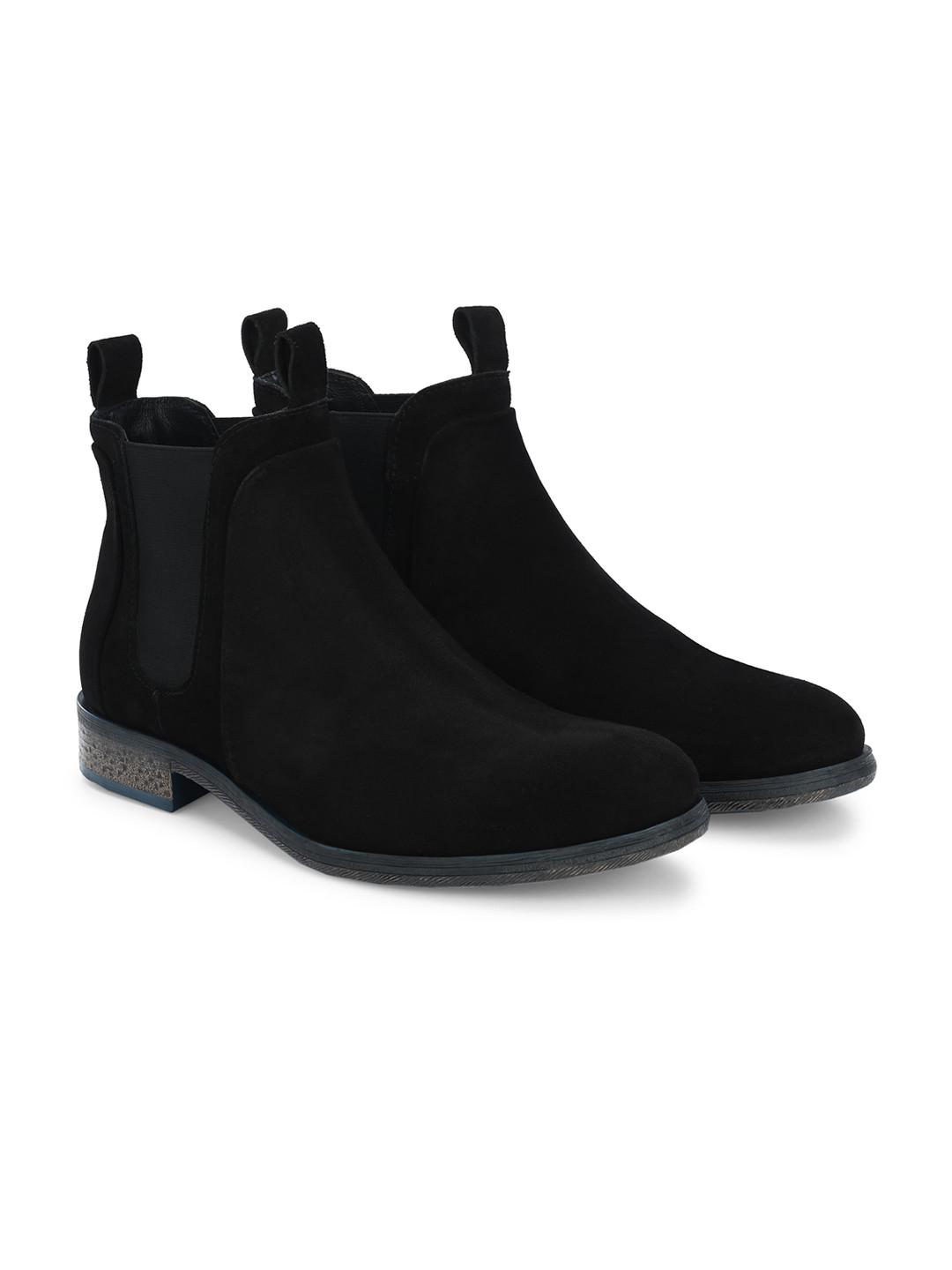 Delize Men Round Toe Suede Ankle Chelsea Boots