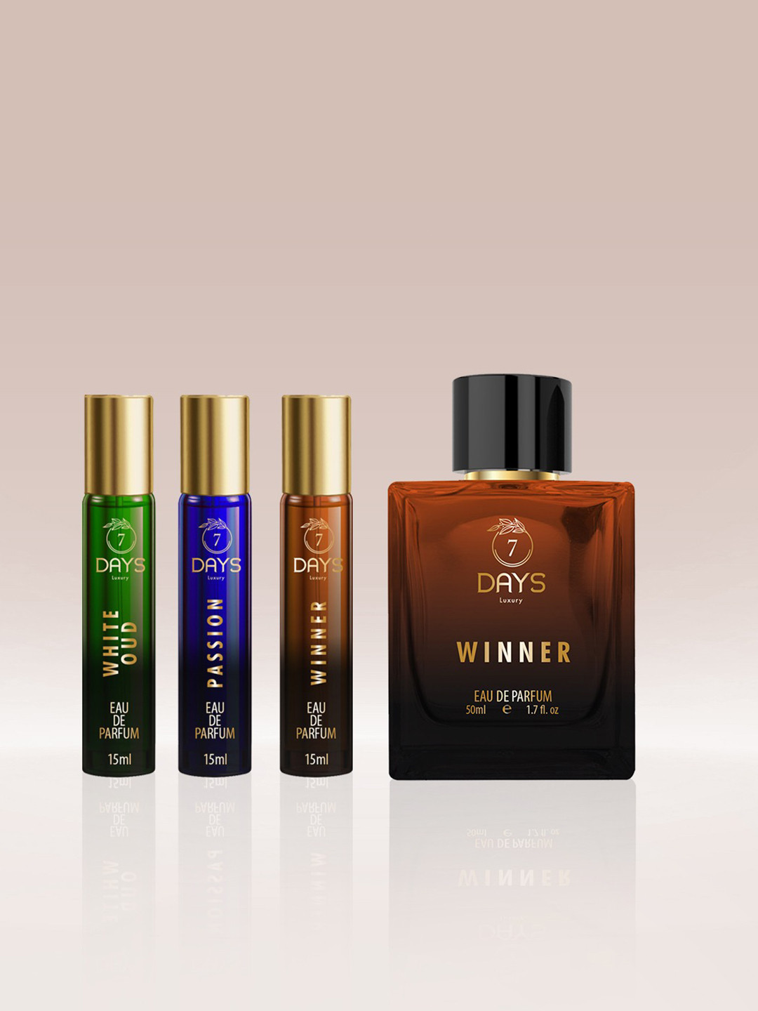 7DAYSNATURAL 4 Pcs Of Winner Parfum - 50ml & White Oud, Passion & Winner Eau De Parfum - 45ml