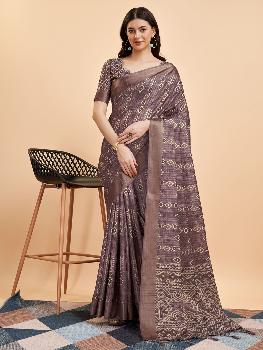 Mitera Batik Dyed Zari Saree