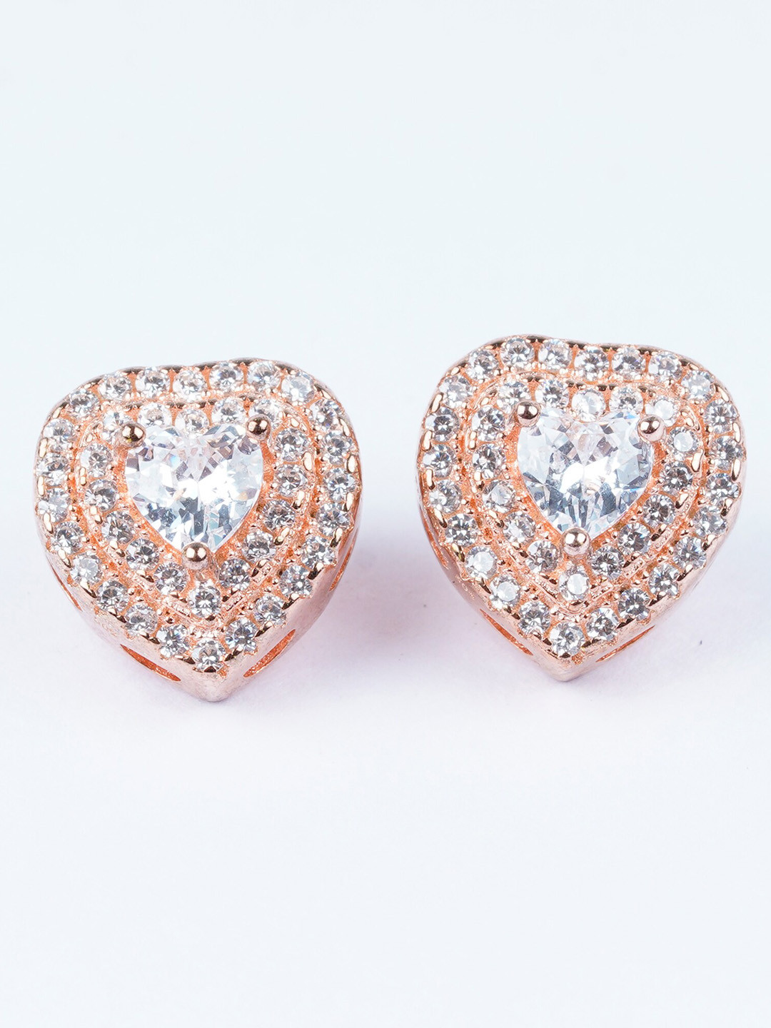 925 SILLER 925 Sterling Silver Rose Gold Earrings