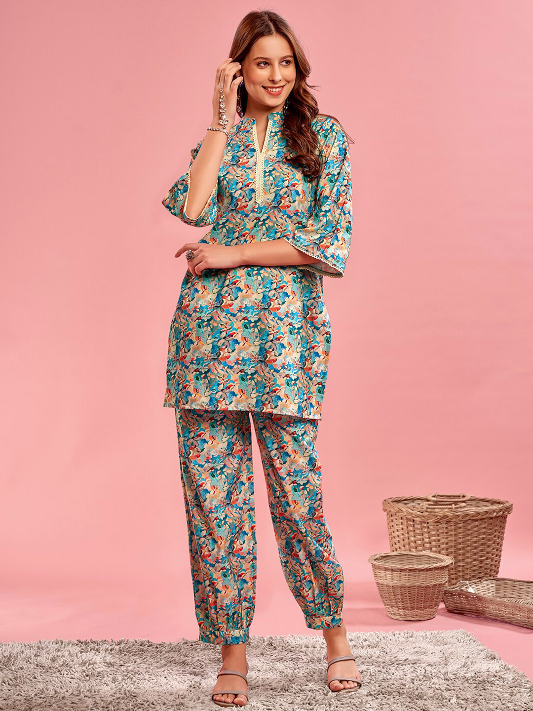 Anouk Regular Printed Kurta with Salwar