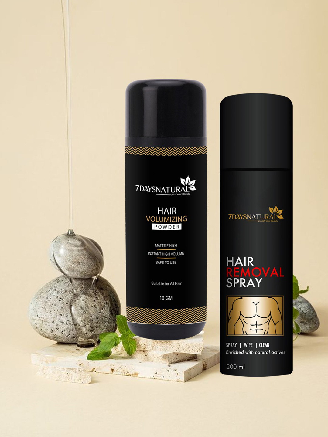 7DAYSNATURAL Combo Set Of Hair Volumizing Powder 10g & Hair Removal Spray 200ml
