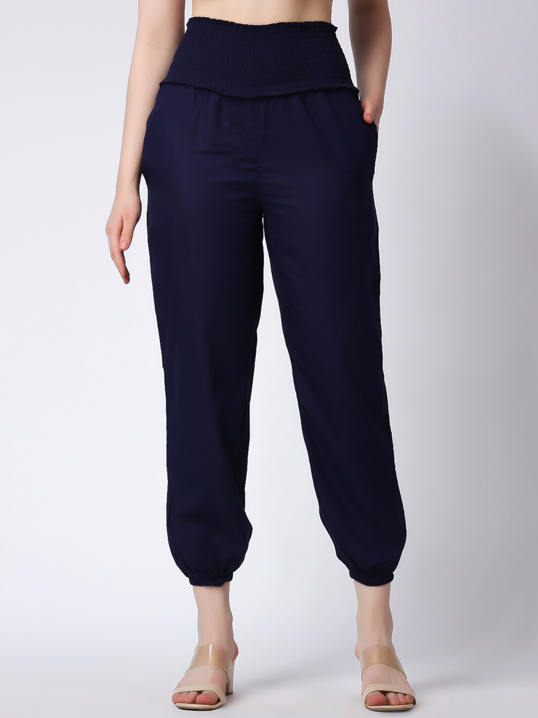 COLOR STUDIO Women Relaxed High-Rise Smoking Detail Easy Wash Maternity Joggers