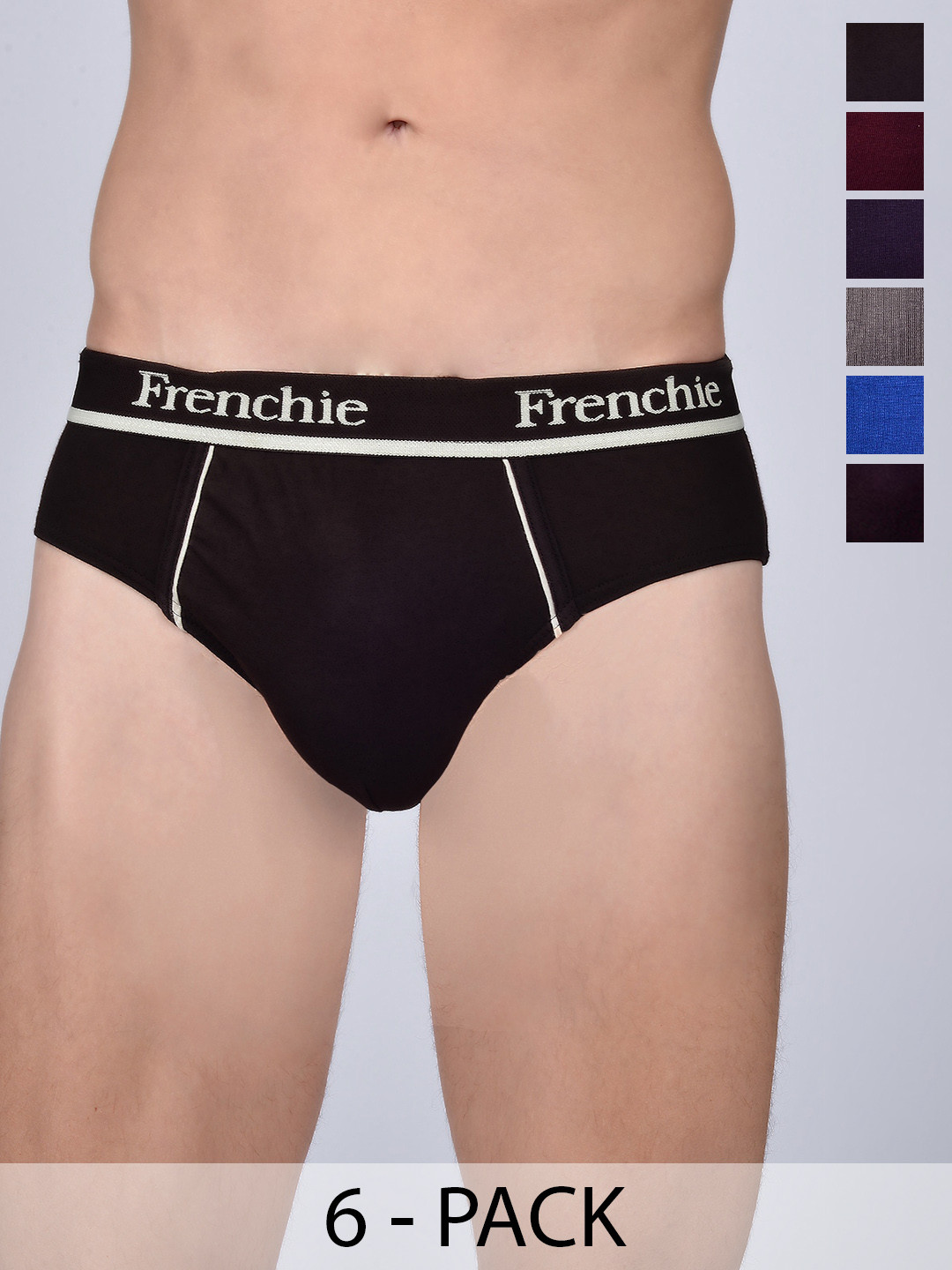 FRENCHIE Pack Of 6 Assorted Cotton Basic Briefs-FR-MI-BF-PRO-10P-95-PO6