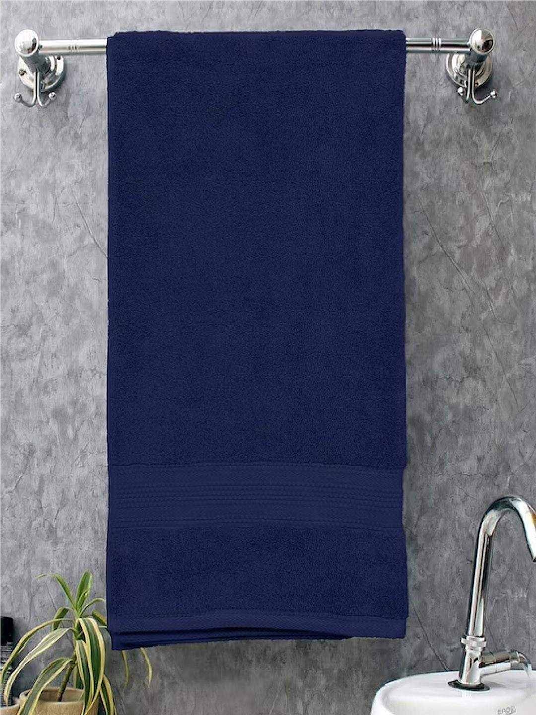 BOMBAY DYEING Navy Blue Pure Cotton 550 GSM Bath Towel
