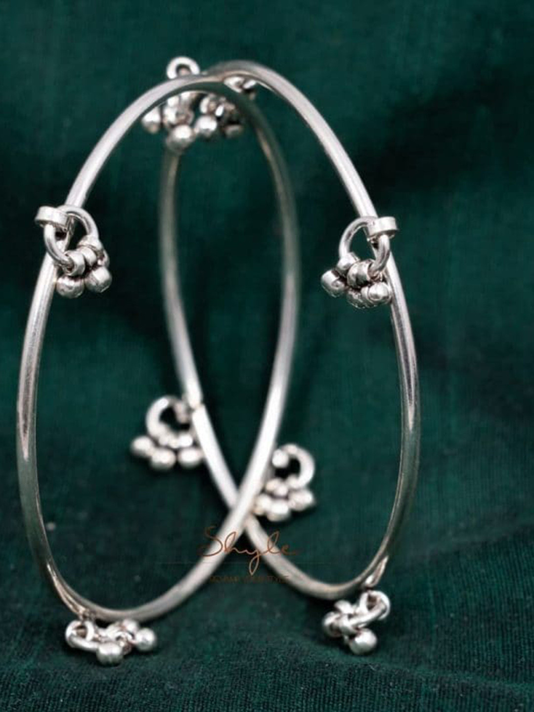 Shyle Sterling Silver Beaded Bangle