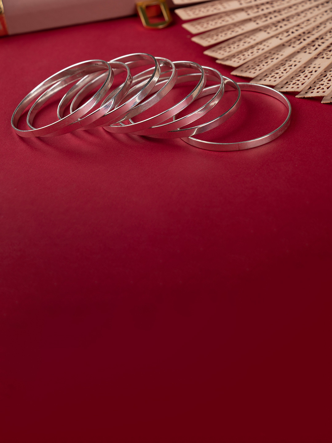 Shyle Sterling Silver Moh Flat Fine Versatile Bangle