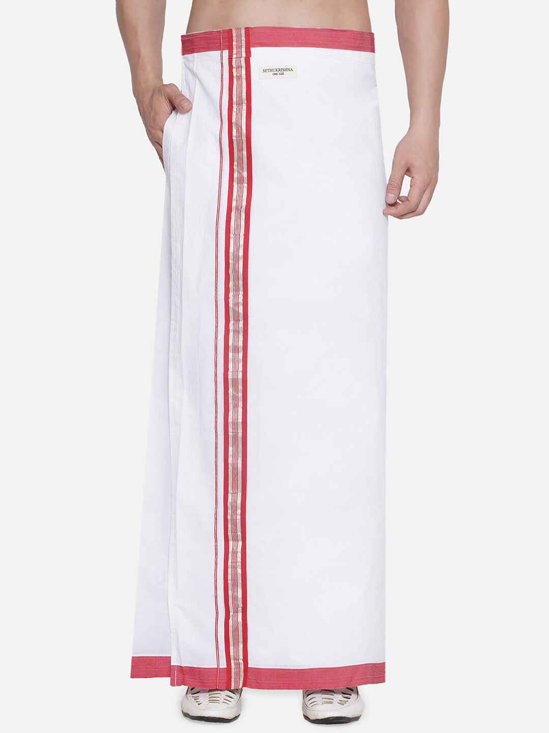 Sethukrishna Men Border Detail Cotton Dhotis