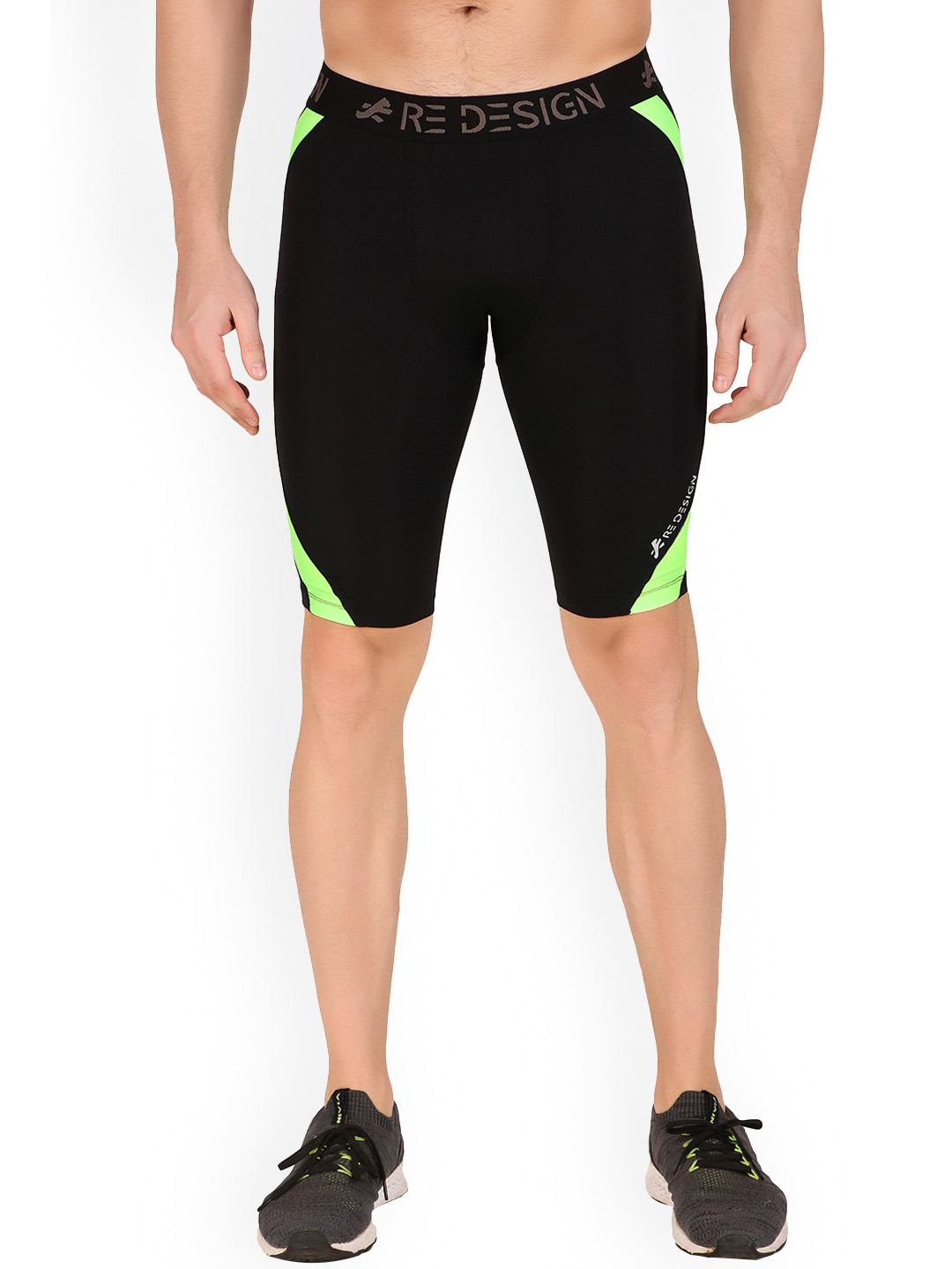 REDESIGN Men Slim-Fit Dry Fit Technology Sports Tights Shorts