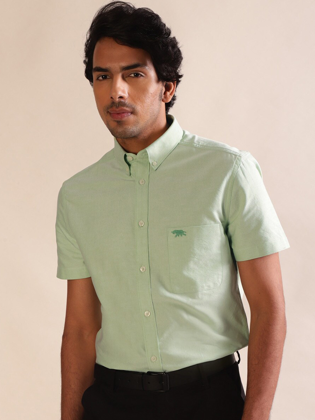 Andamen Premium Men Short Sleeve Patch Pocket Shirt