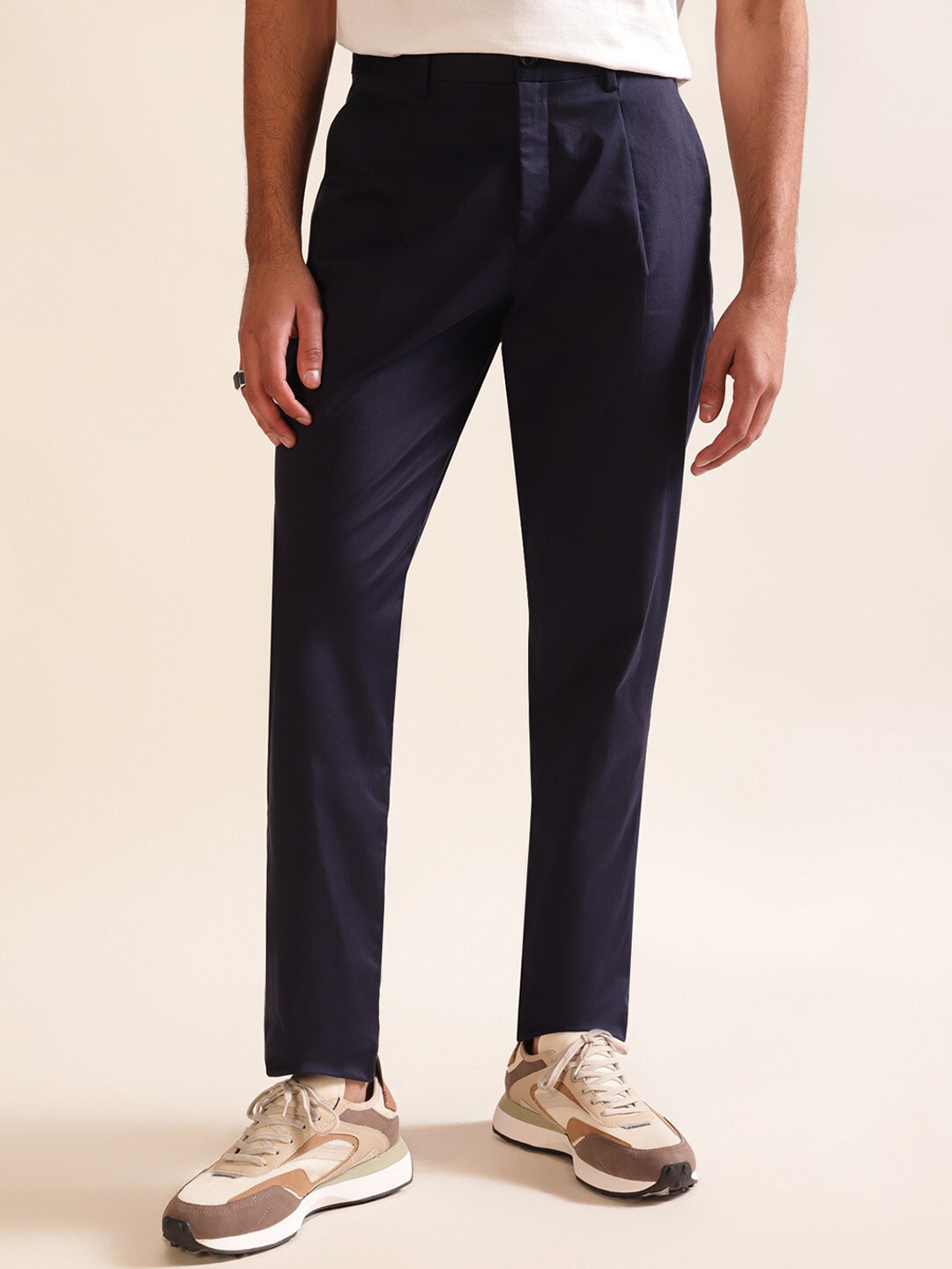 Andamen Men Ultra Stretchable Pleated Chino Trousers