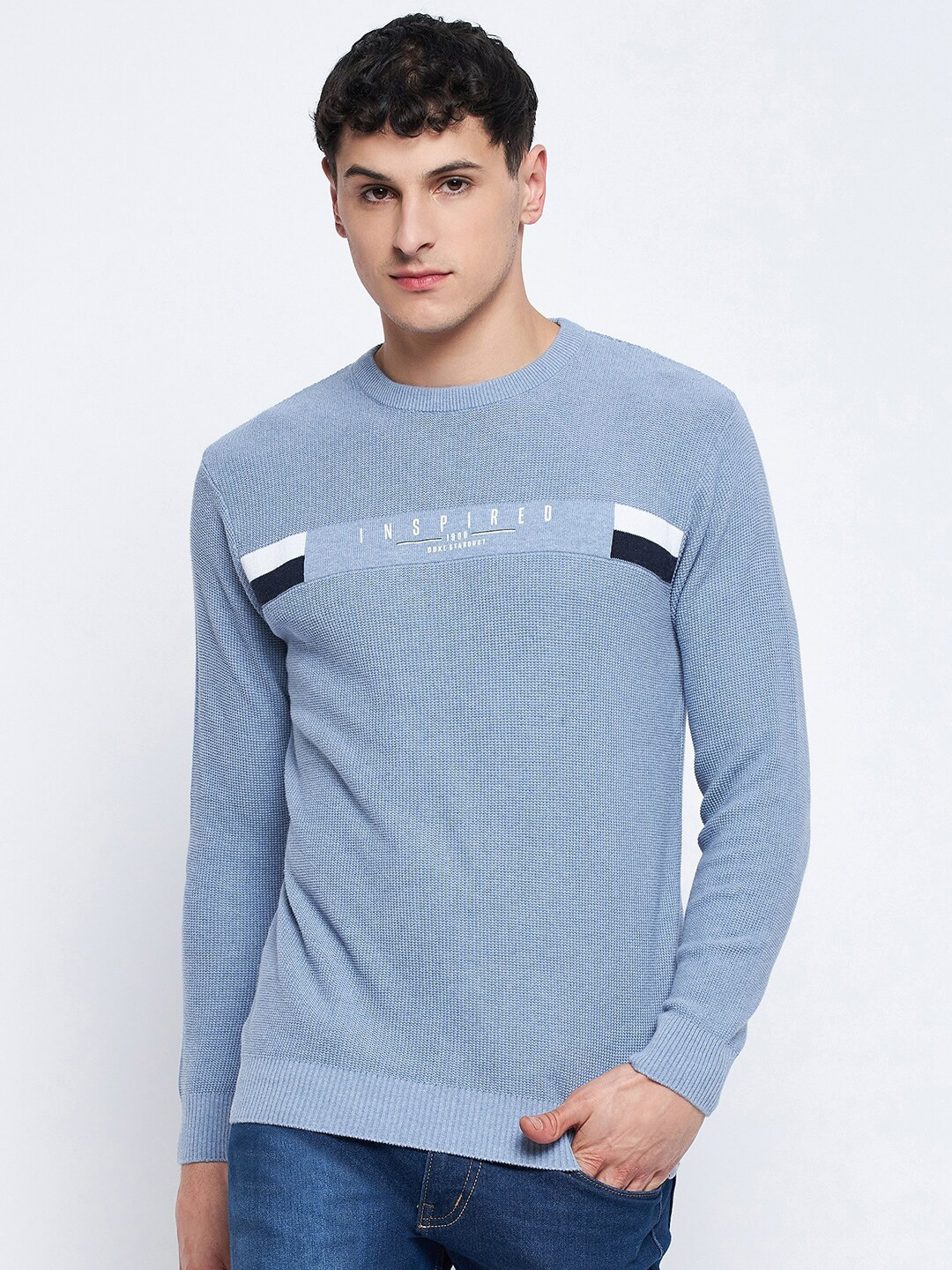 Buy Duke Round Neck Long Sleeves Acrylic Pullover Sweater