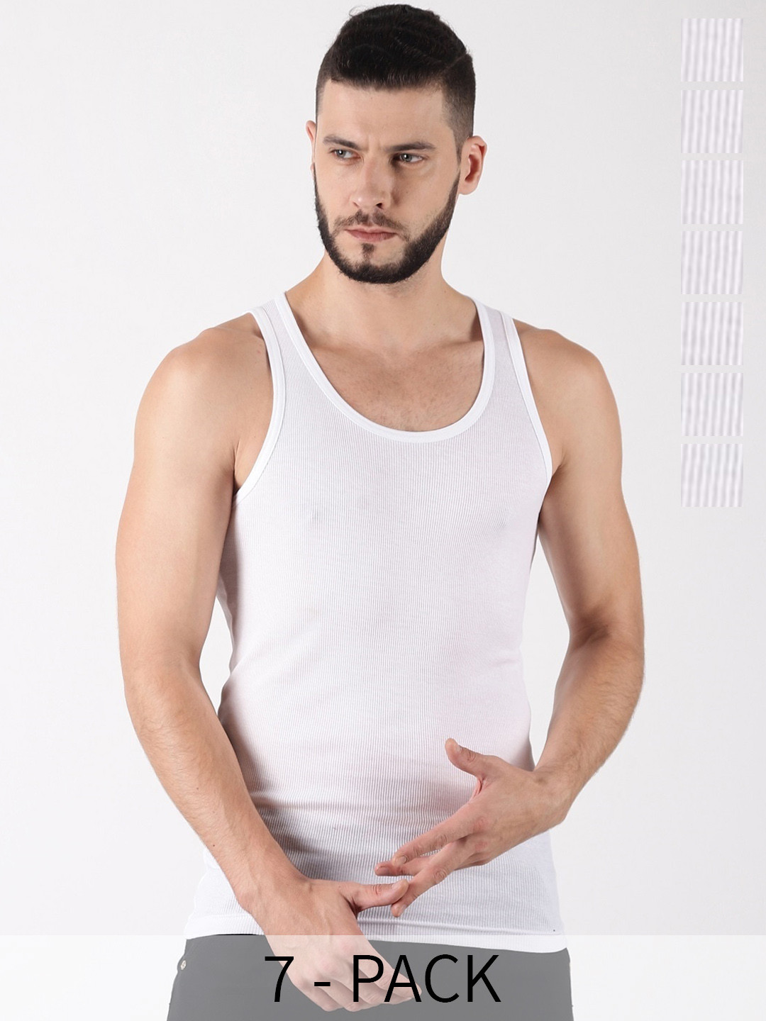 Force NXT Pack Of 7 Men Super Combed Egyptian Cotton Vest