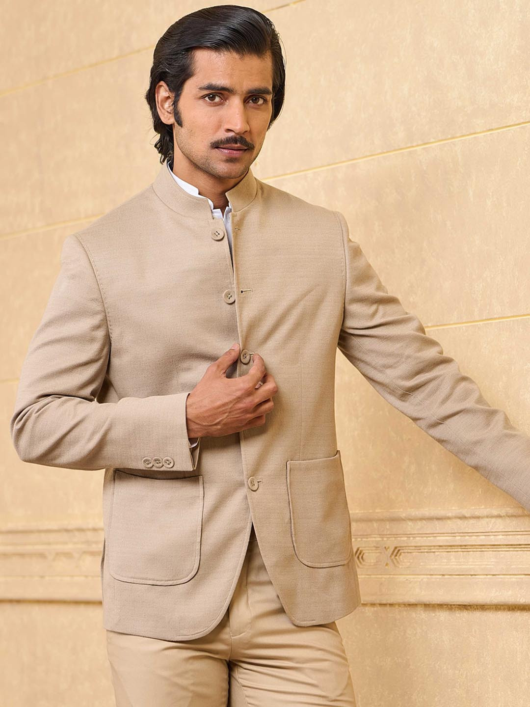 Tasva Bandhgala Pure Cotton Ethnic Blazer