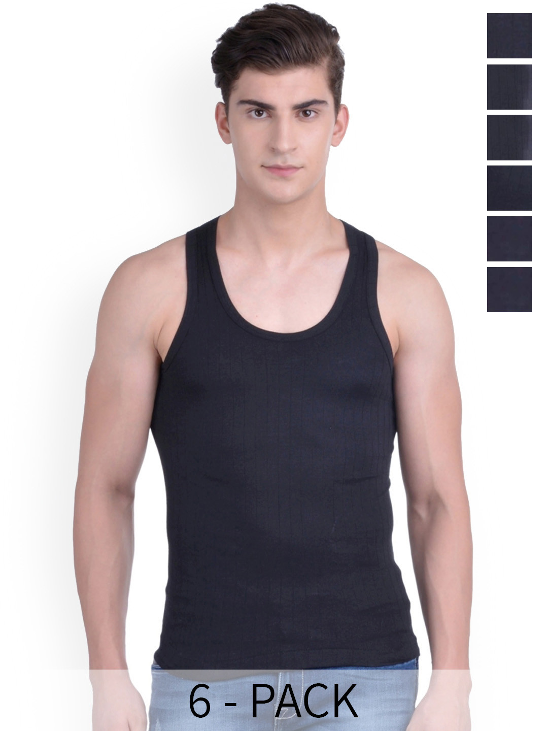 Force NXT Pack Of 6 Men Super Combed Cotton Vest