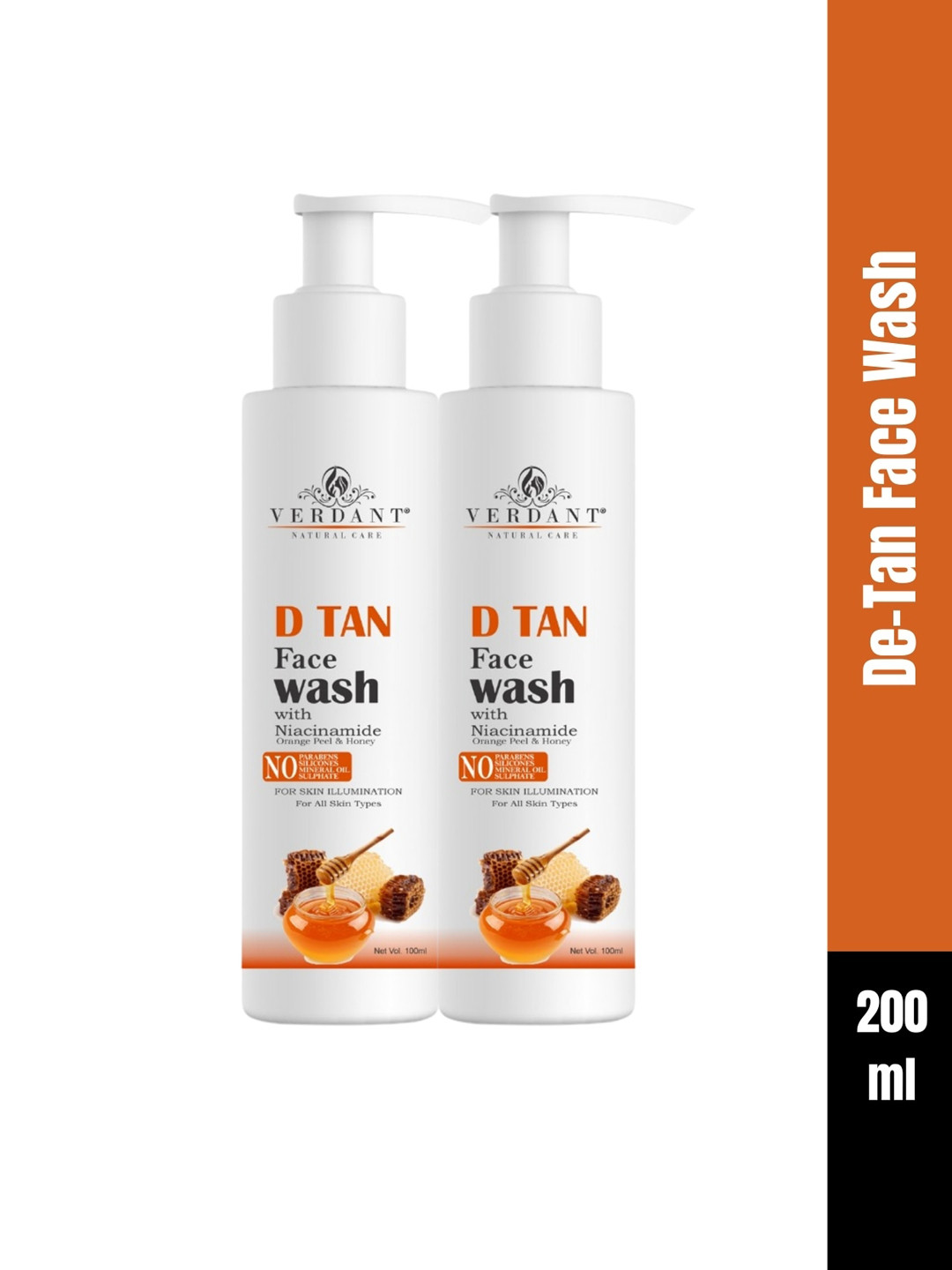 Verdant Natural Care 2-Pcs D-Tan Face Wash For Tan Removal - 100ml Each