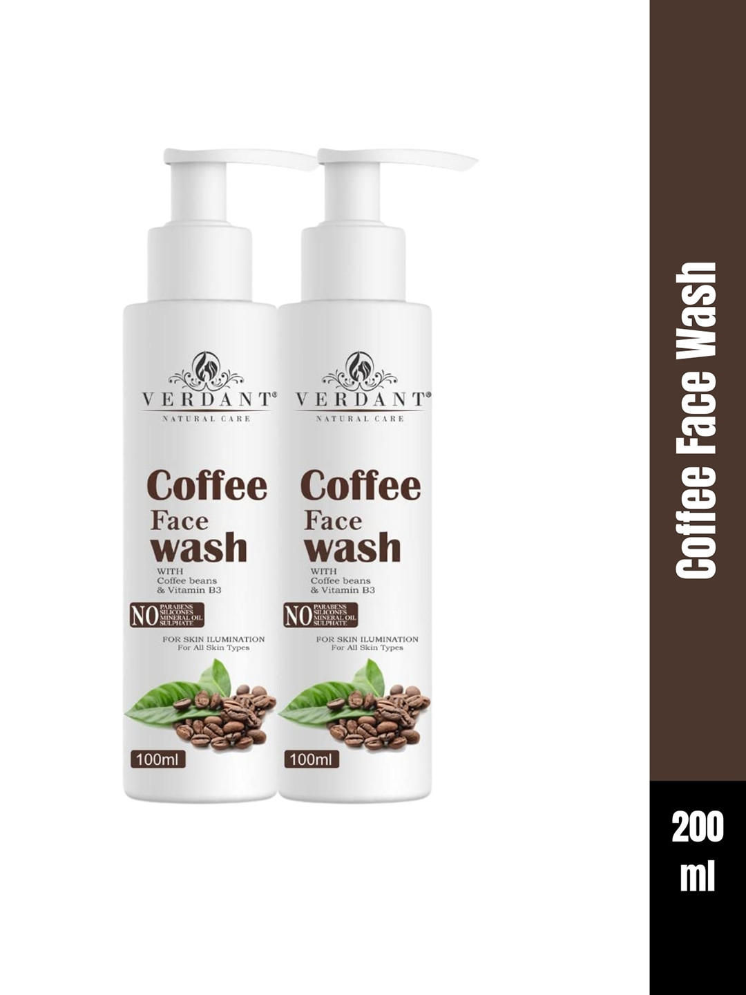 Verdant Natural Care Set Of 2 Coffee Face Wash For Skin Illumination - 100ml Each