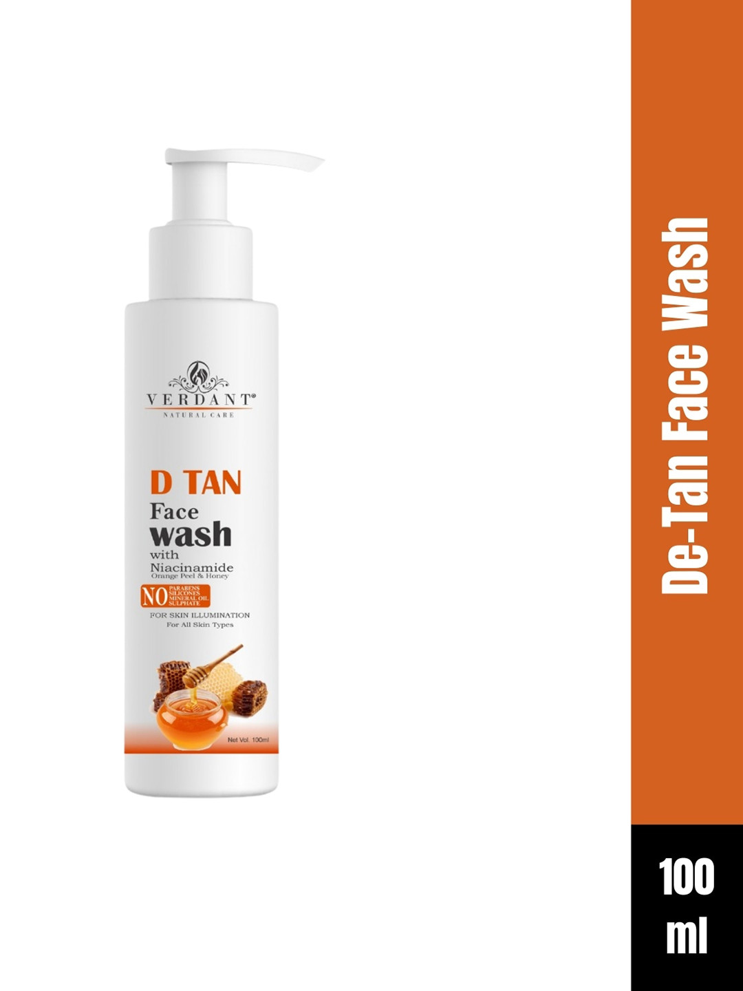 Verdant Natural Care De Tan Face Wash For Tan Removal - 100ml