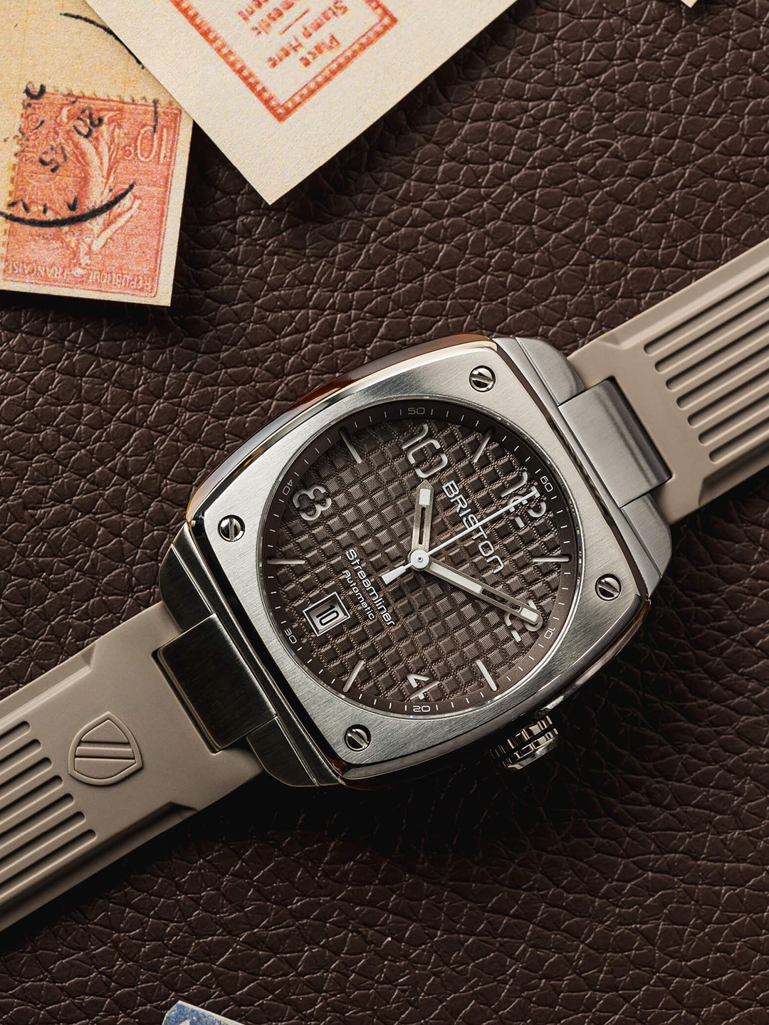 BRISTON Men Brass Embellished Dial & Bracelet Style Straps Analogue Watch 23640.S.T.30.RT