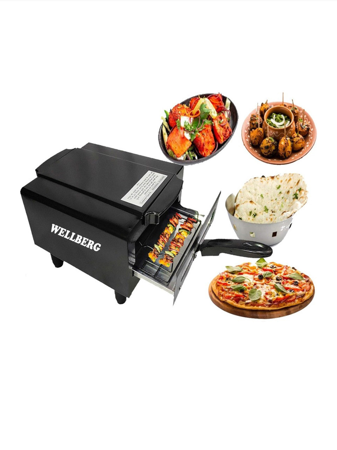 WELLBERG Black 4 Pieces Electric Barbecue 2000W