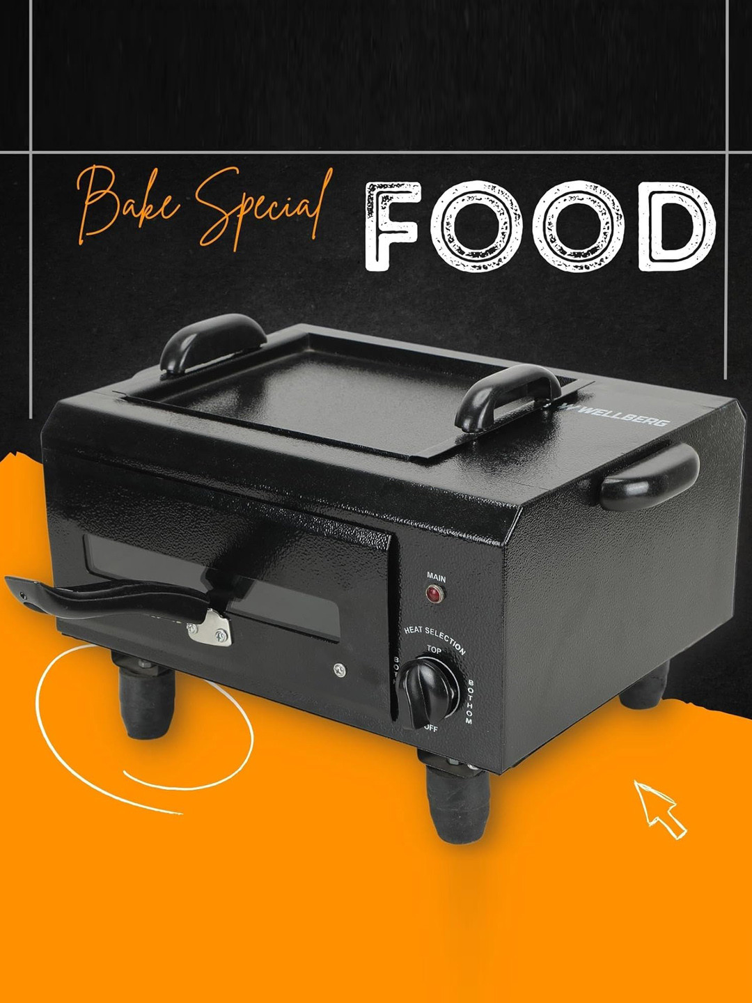 WELLBERG Black 2 In 1 Charcoal & Electric Barbecue 2000W