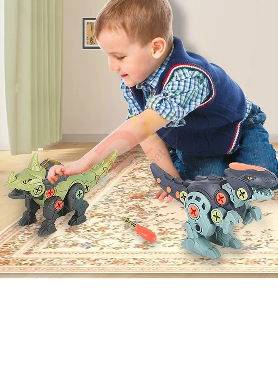 OPINA Kids Set Of 3 Dianosor Toy with Screwdriver Building Learning Stem Toys