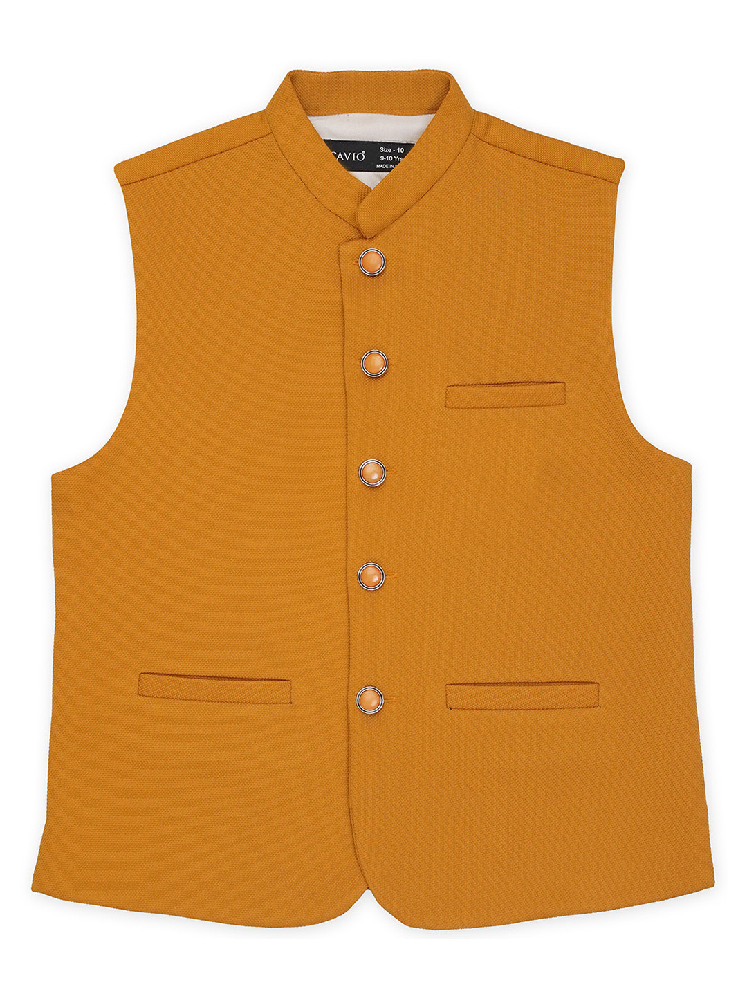 CAVIO Boys Mandarin Collar Pure Cotton Nehru Jacket