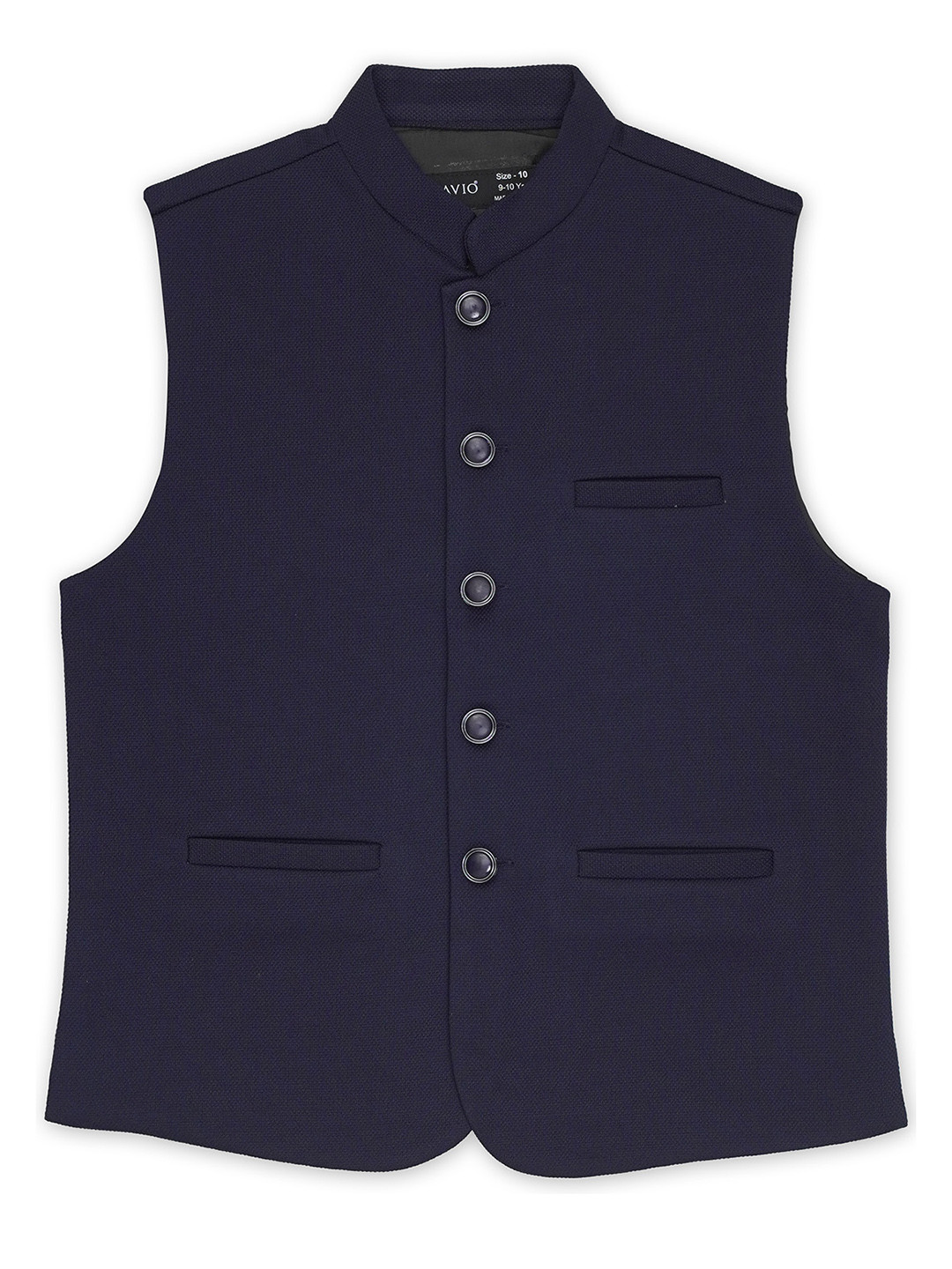 CAVIO Boys Mandarin Collar Pure Cotton Nehru Jacket