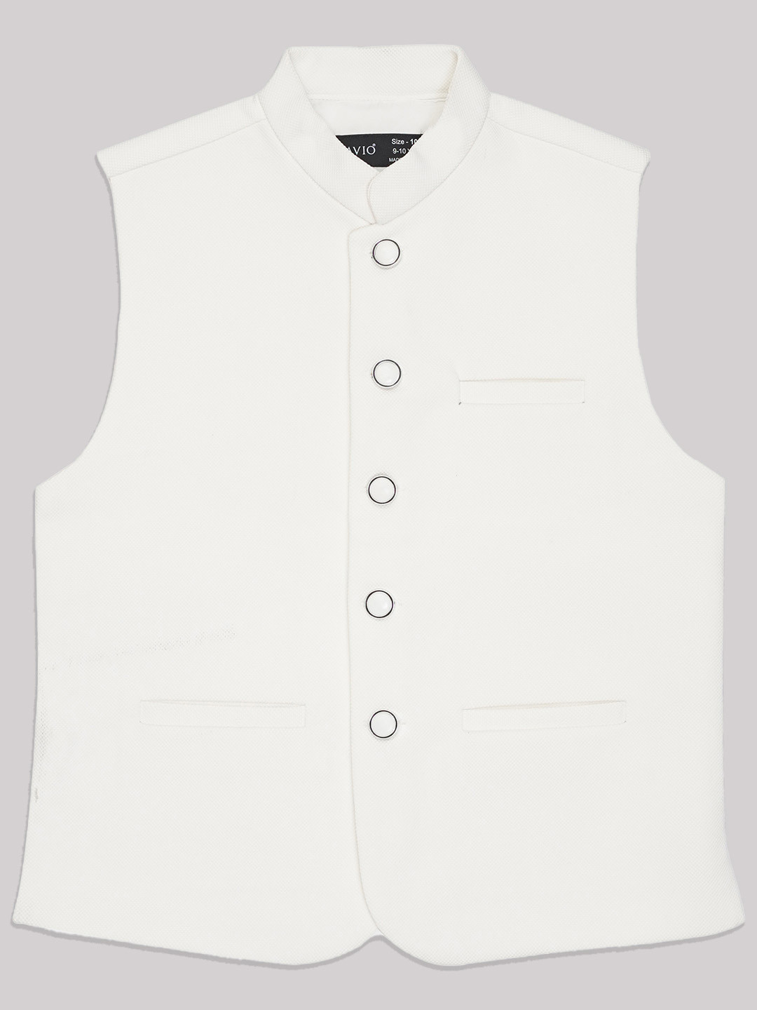 CAVIO Boys Mandarin Collar Pure Cotton Nehru Jacket
