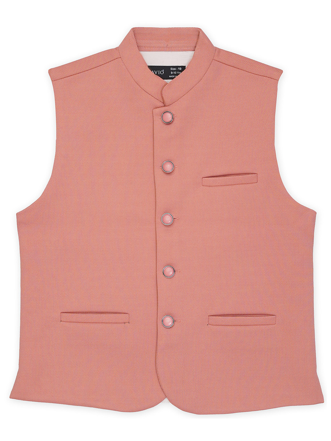 CAVIO Boys Mandarin Collar Sleeveless Pure Cotton Nehru Jackets