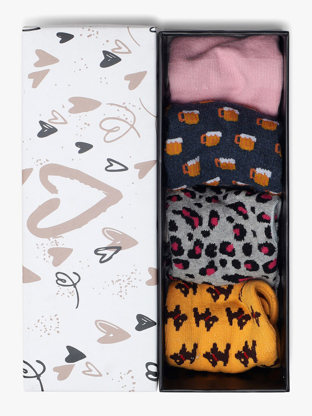 Soxytoes Women 4-Pcs Patterned Shoe-Liners Socks