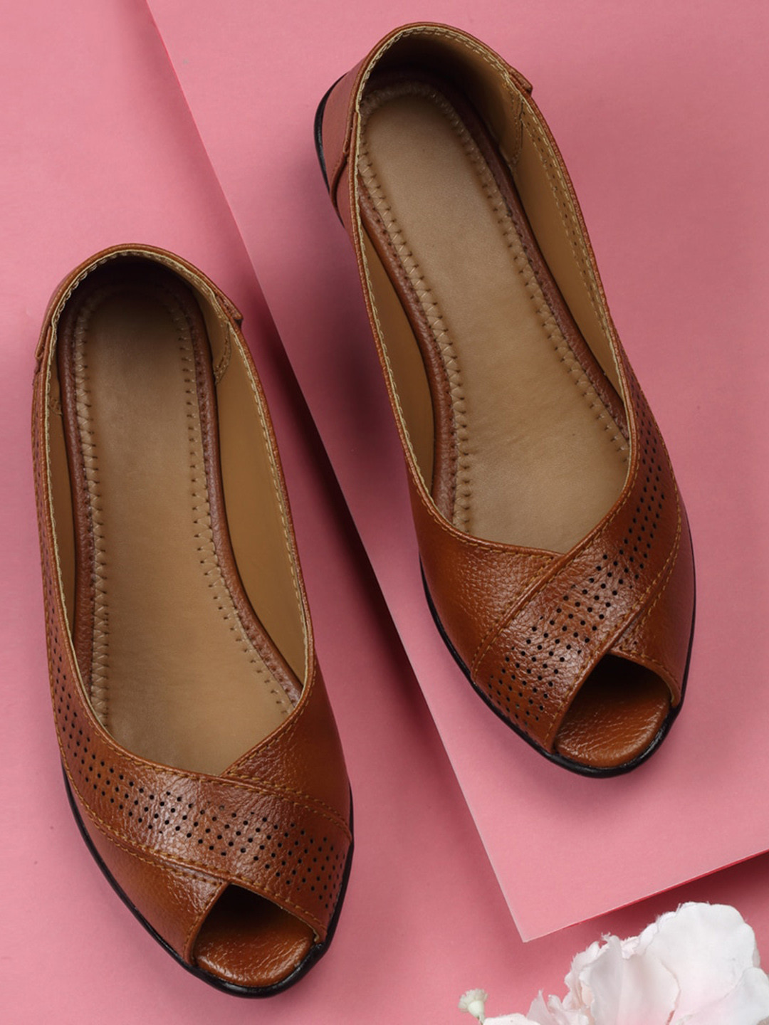DEAS Textured Wedge Peep Toes with Laser Cuts
