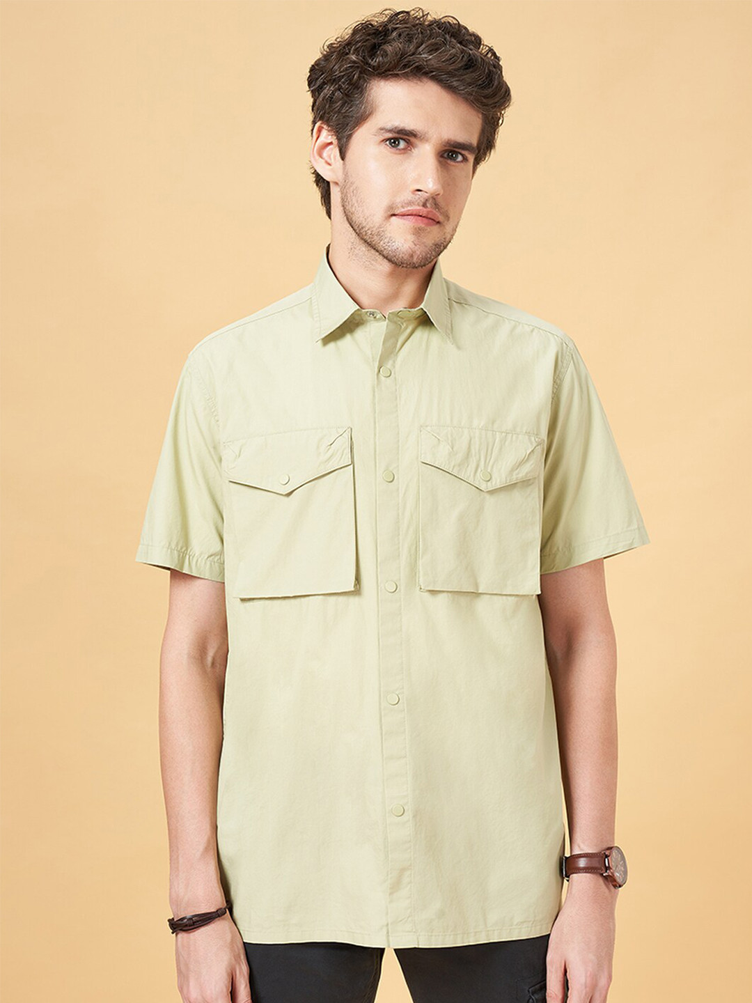 Urban Ranger by pantaloons Short Sleeves Pure Cotton Casual Shirt