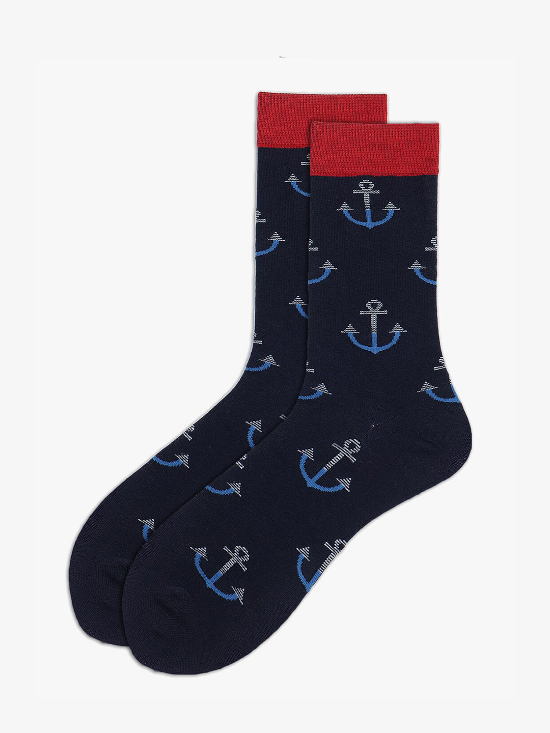 Soxytoes Men Patterned Anti Slip Grip Cotton Calf-Length Socks