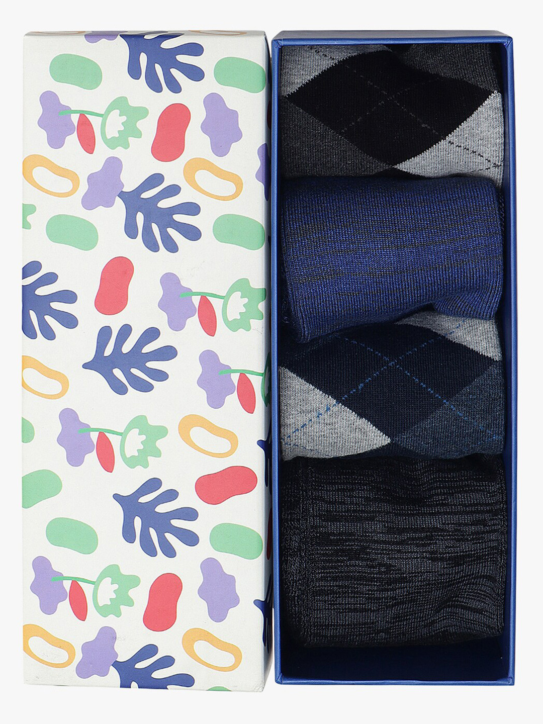 Soxytoes Men Pack Of 4 Patterned Comfortable Cotton Ankle Length Socks