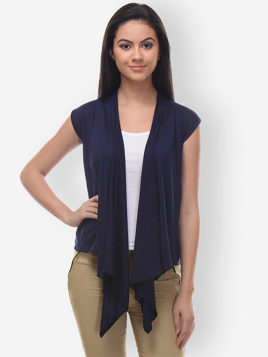 TEEMOODS High-Low Sleeveless Shrug