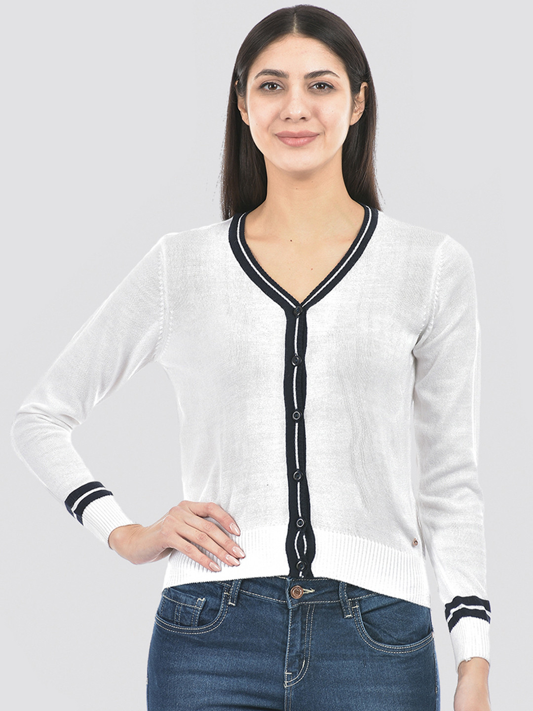 Numero Uno V-Neck Acrylic Cardigan