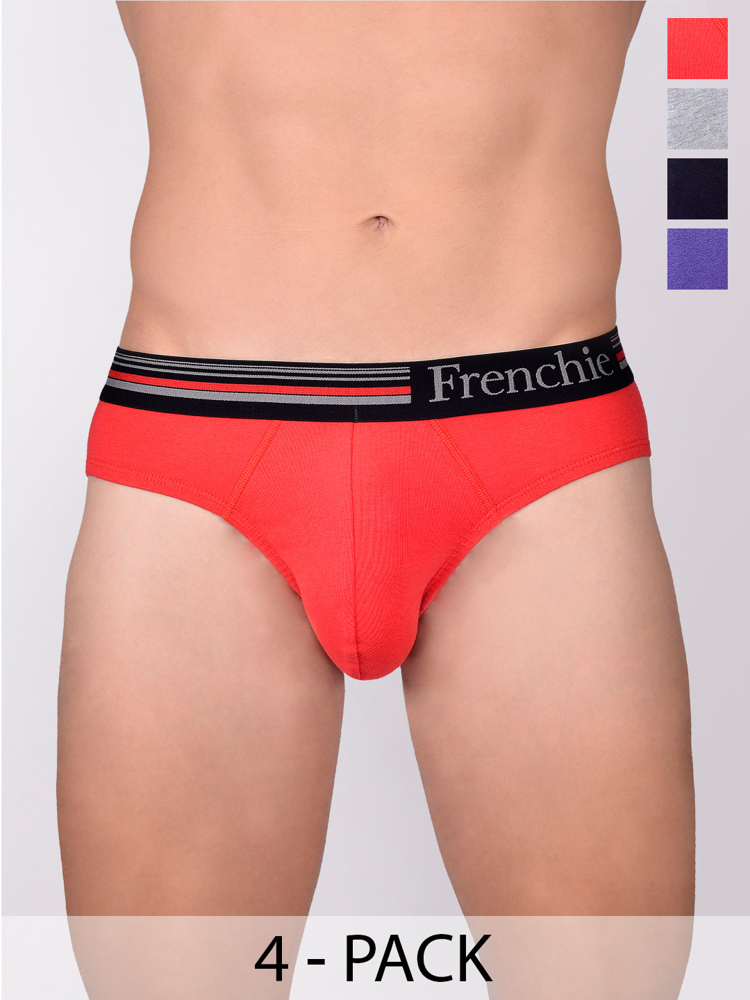 FRENCHIE Pack Of 5 Assorted Pure Cotton Briefs CASUALS_4000_PO5_S