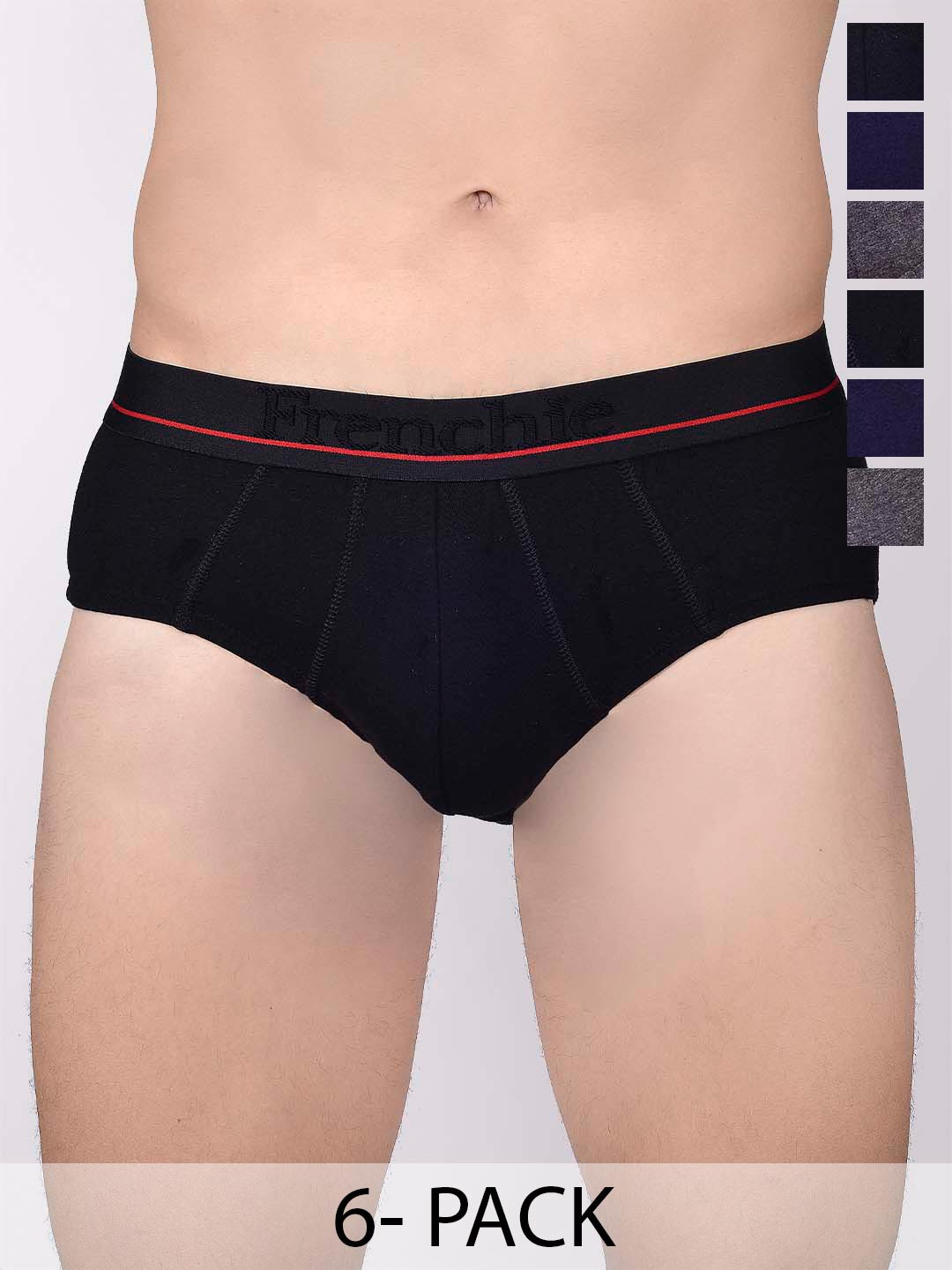 FRENCHIE Pack Of 6 Assorted Pure Cotton Briefs CASUALS_4003_PO6_S