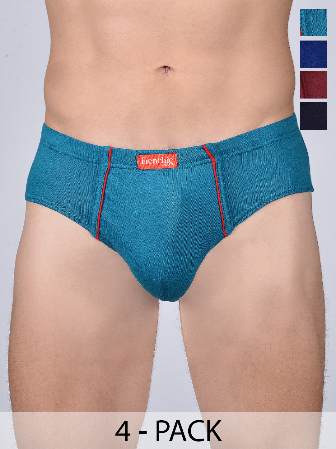FRENCHIE Pack Of 4 Assorted Pure Cotton Briefs FR-MI-BF-PLUSC-10P-80-PO4