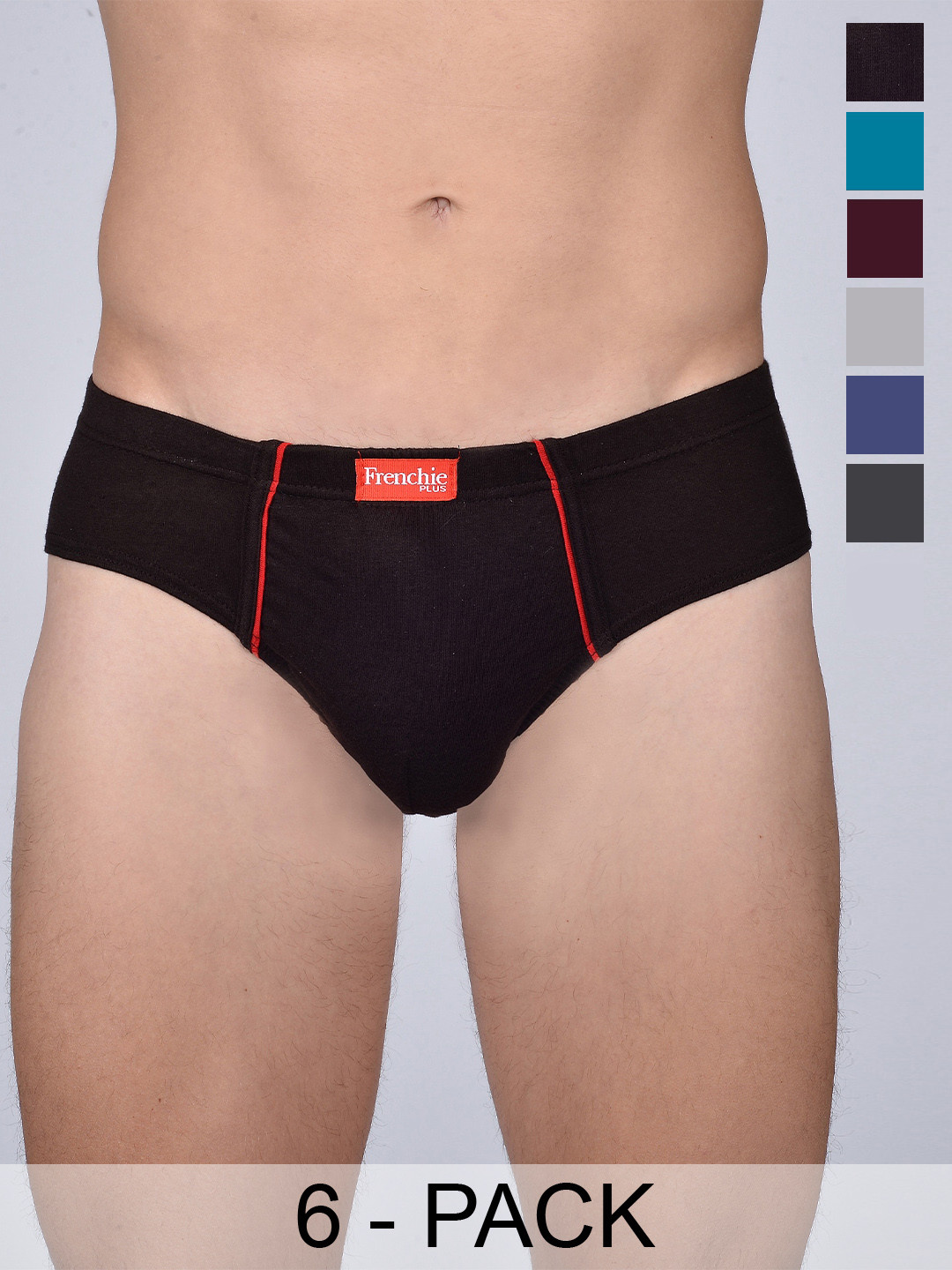 FRENCHIE Pack Of 6 Assorted Pure Cotton Briefs FR-MI-BF-PLUSC-10P-80-PO6