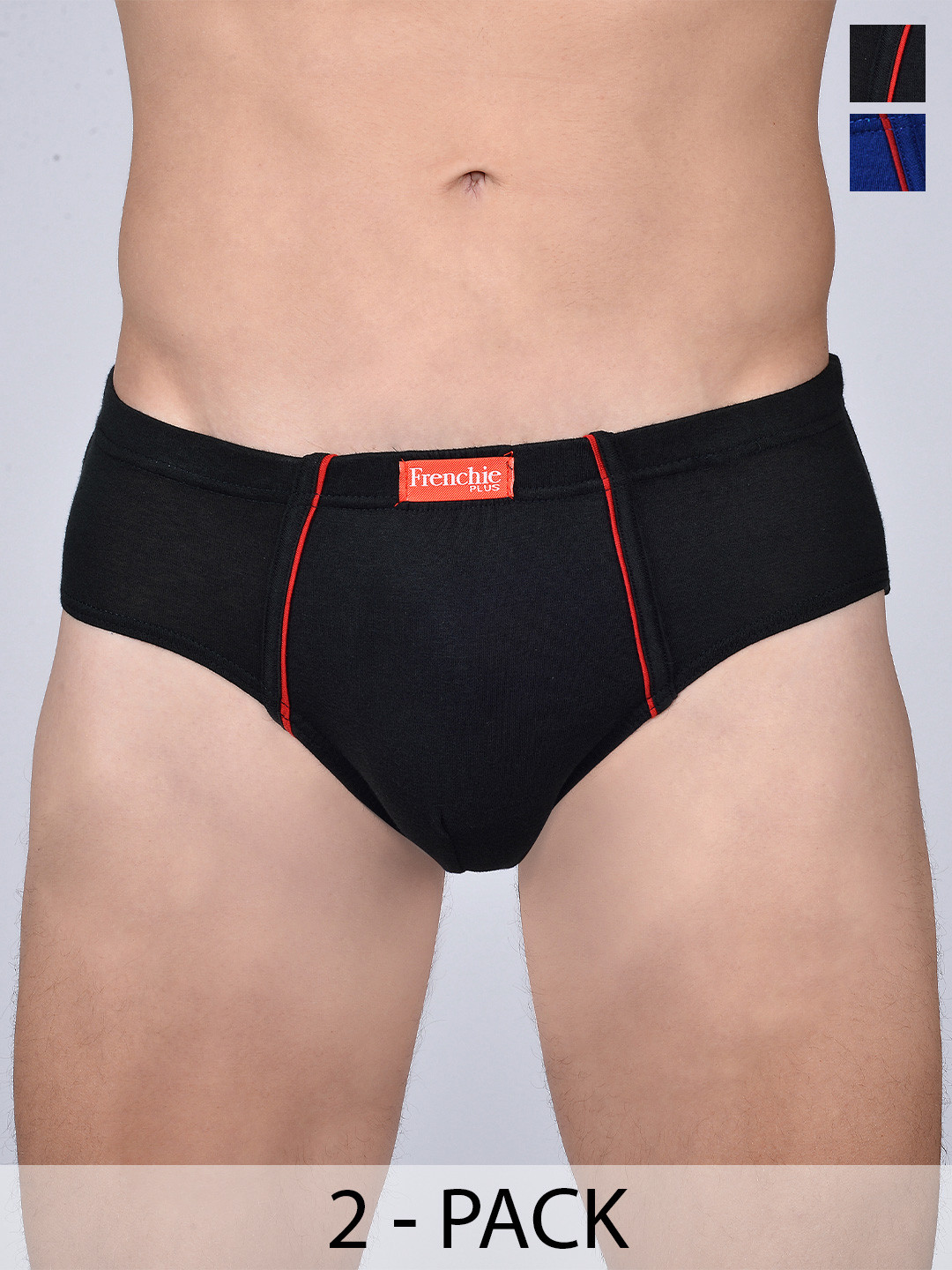 FRENCHIE Pack Of 2 Assorted Pure Cotton Briefs FR-MI-BF-PLUSC-10P-80-PO2