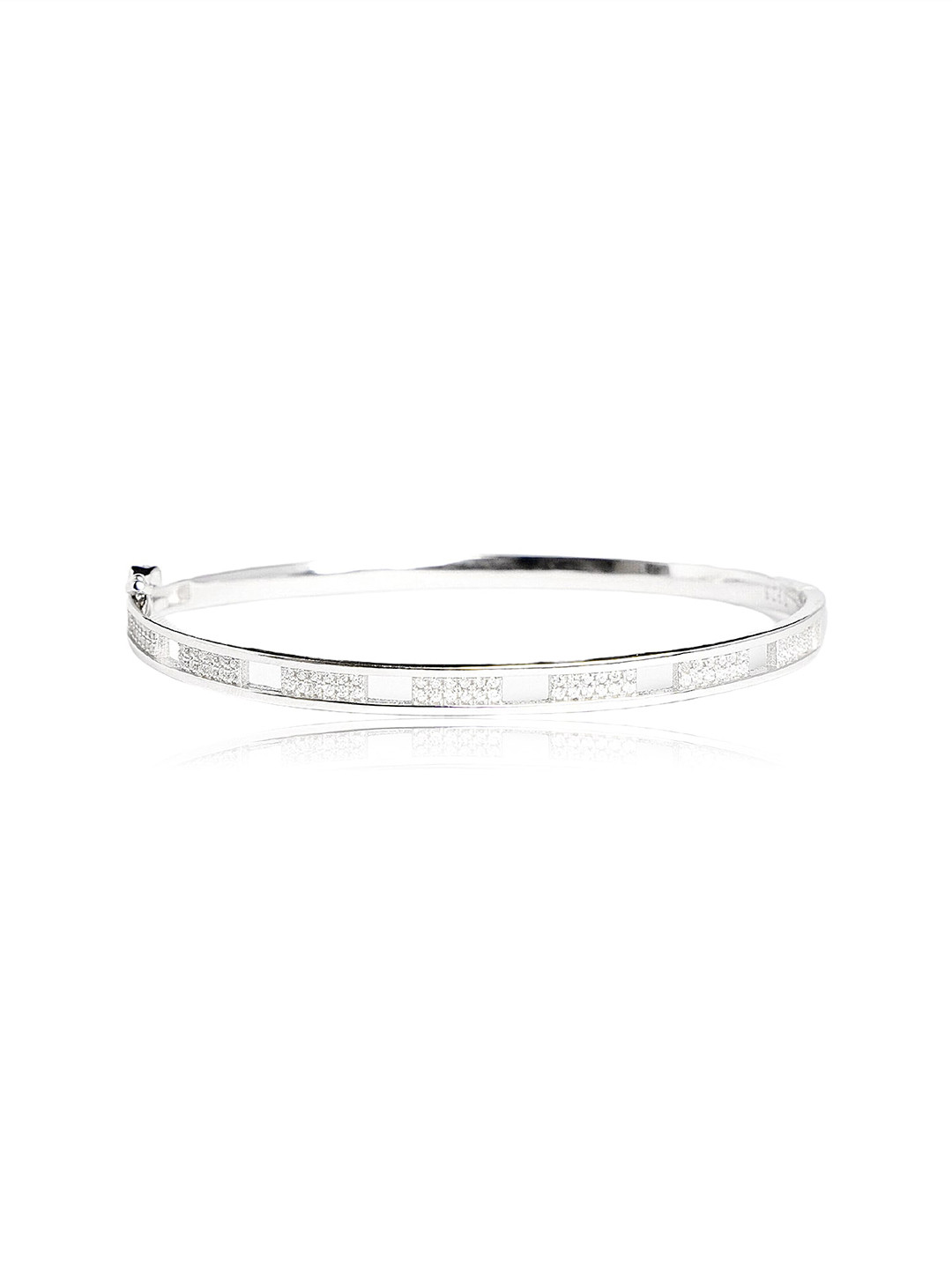 925 SILLER Rhodium-Plated Sterling Silver Cuff Bracelet