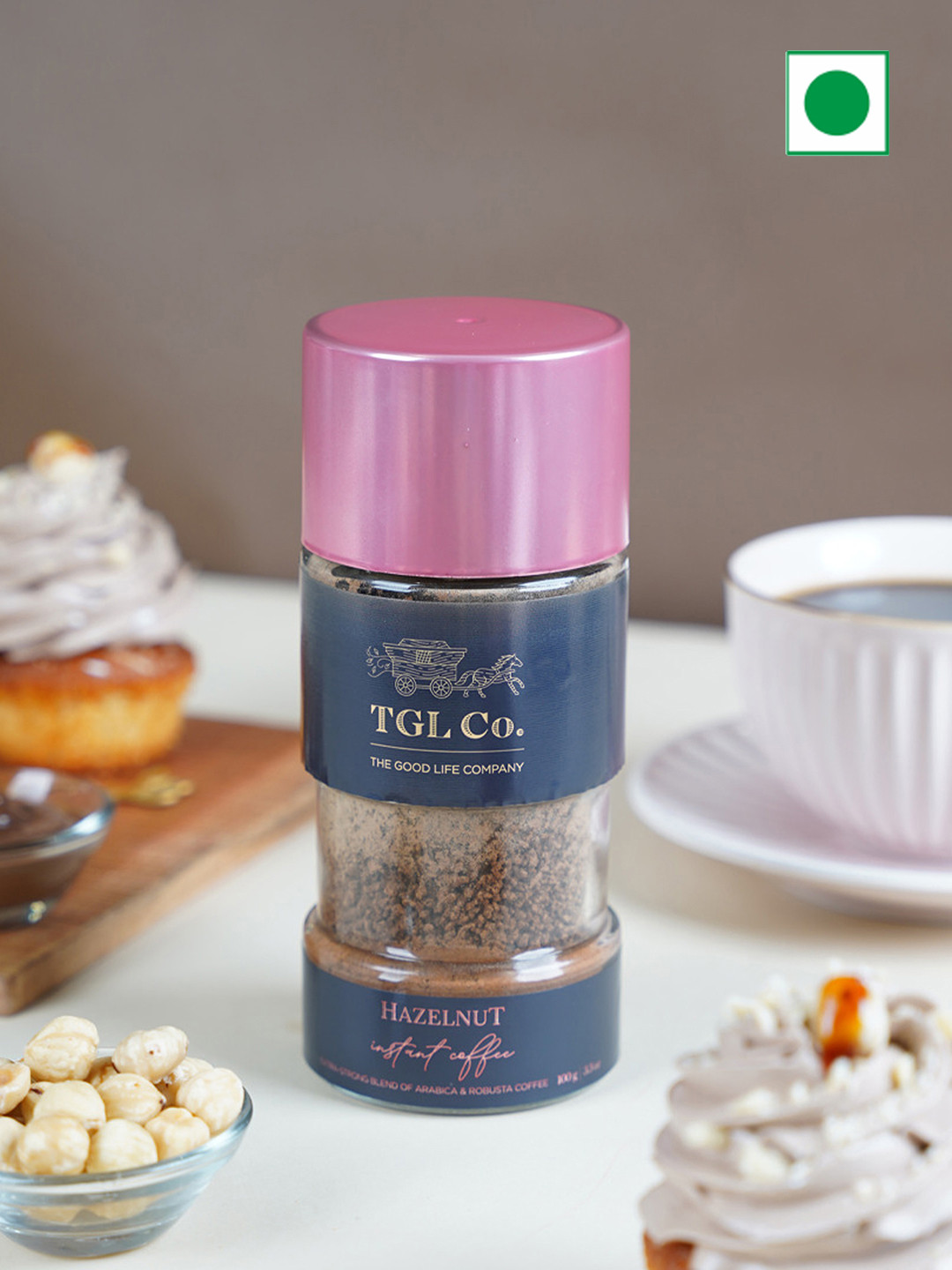 TGL Co. Set Of 2 Hazelnut Flavoured Instant Coffee Premix -100gm each