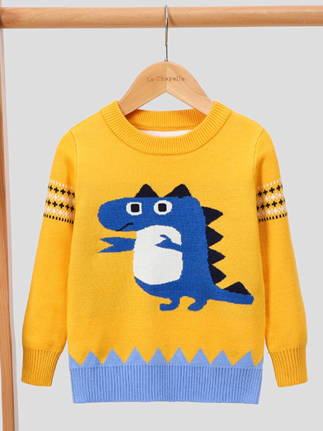 StyleCast Yellow Boys Graphic Printed Ribbed Pullover