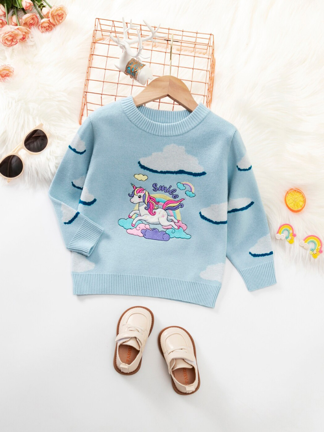 StyleCast Boys Blue Unicorn Printed Pullover
