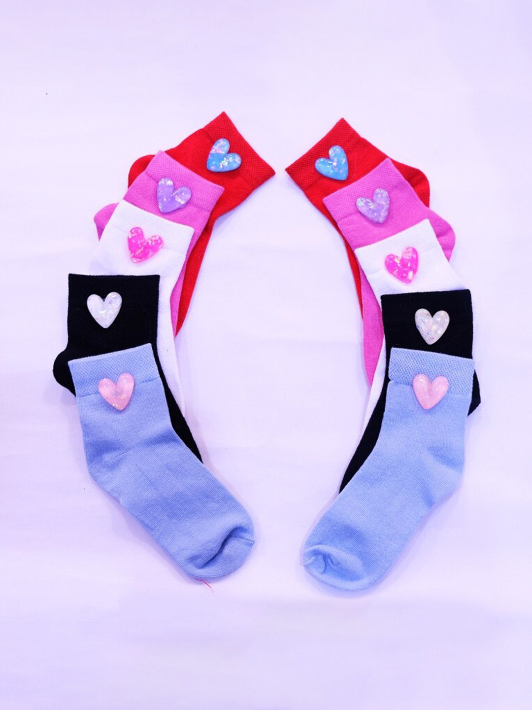 TIPY TIPY TAP Girls Pack Of 5 Patterned Cotton Ankle-Length Socks